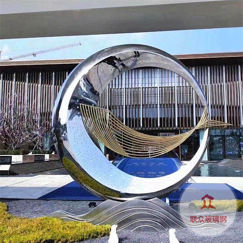 不銹鋼園林景觀雕塑定制戶(hù)外大型玻璃鋼雕塑地標(biāo)建筑售樓處擺件