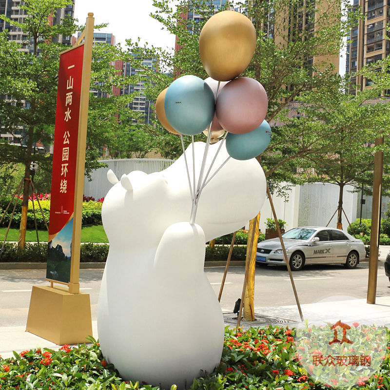 玻璃鋼彩繪熊貓雕塑戶外小區(qū)售樓處幾何動(dòng)物小品草坪裝飾擺件造景