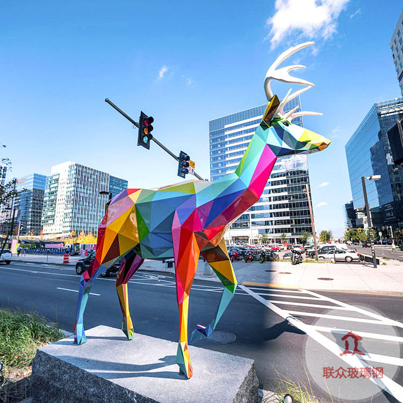 玻璃鋼幾何大型熊貓雕塑商場(chǎng)戶外景觀公園擺件美陳裝飾來圖定制