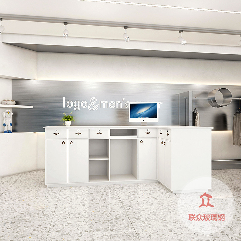玻璃鋼烤漆前臺(tái)美容院弧形收銀臺(tái)公司酒店大堂接待售樓部吧臺(tái)定制
