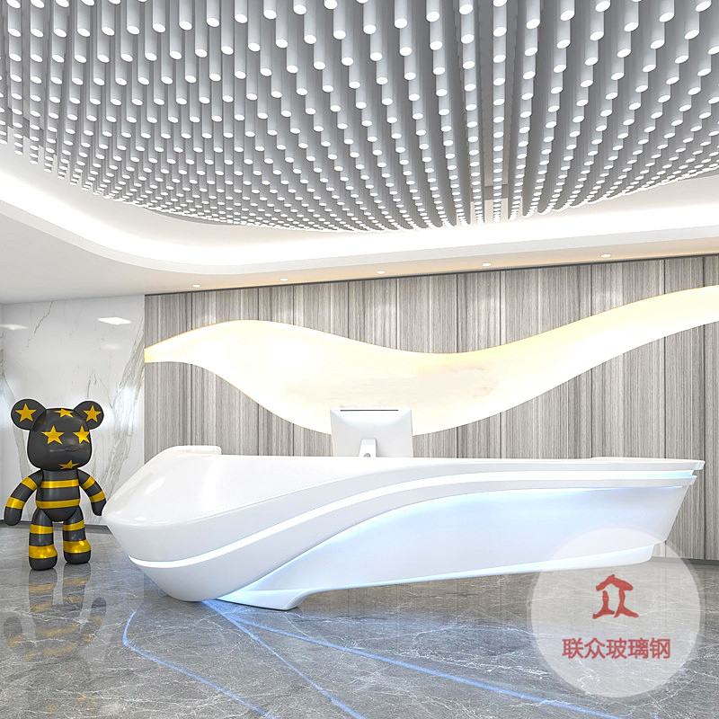 烤漆公司前臺玻璃鋼吧臺教育機構(gòu)咨詢臺美容院接待臺迎賓臺售樓部
