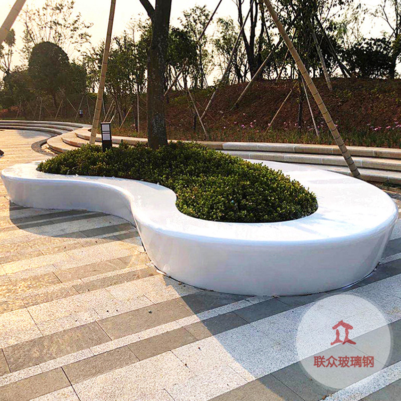 戶(hù)外玻璃鋼座椅公園廣場(chǎng)休息區(qū)異形長(zhǎng)條坐凳園林景觀大型花壇樹(shù)池