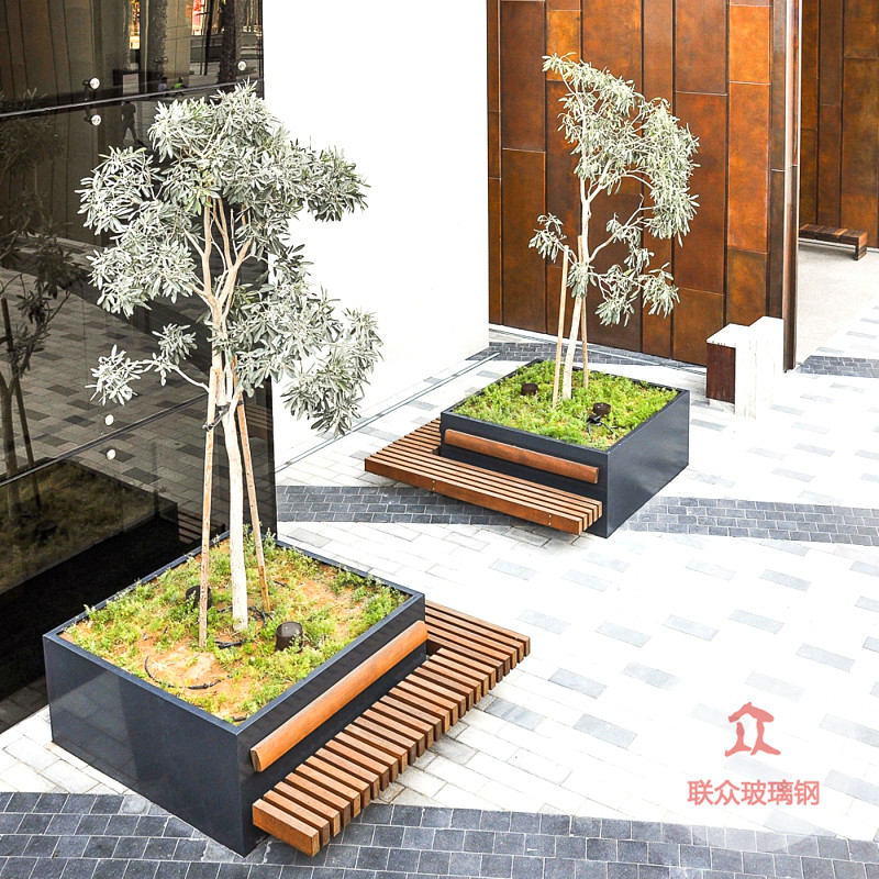 玻璃鋼樹(shù)池座椅商場(chǎng)休閑坐凳創(chuàng)意公共休息區(qū)椅子戶(hù)外公園長(zhǎng)凳定制
