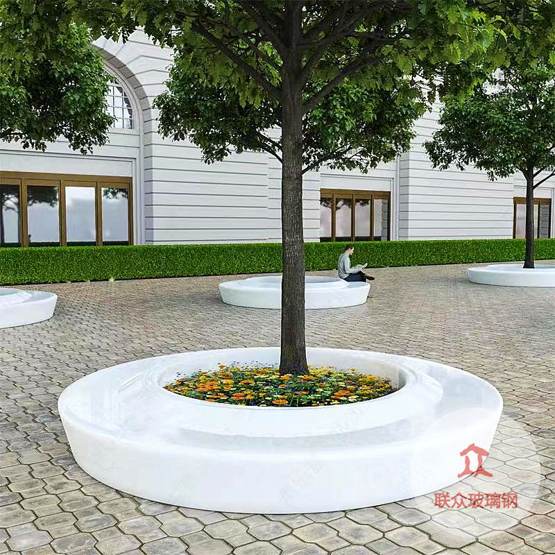 玻璃鋼樹(shù)脂戶(hù)外樹(shù)池坐凳公共休閑座椅景觀園林異形弧形休息長(zhǎng)條凳