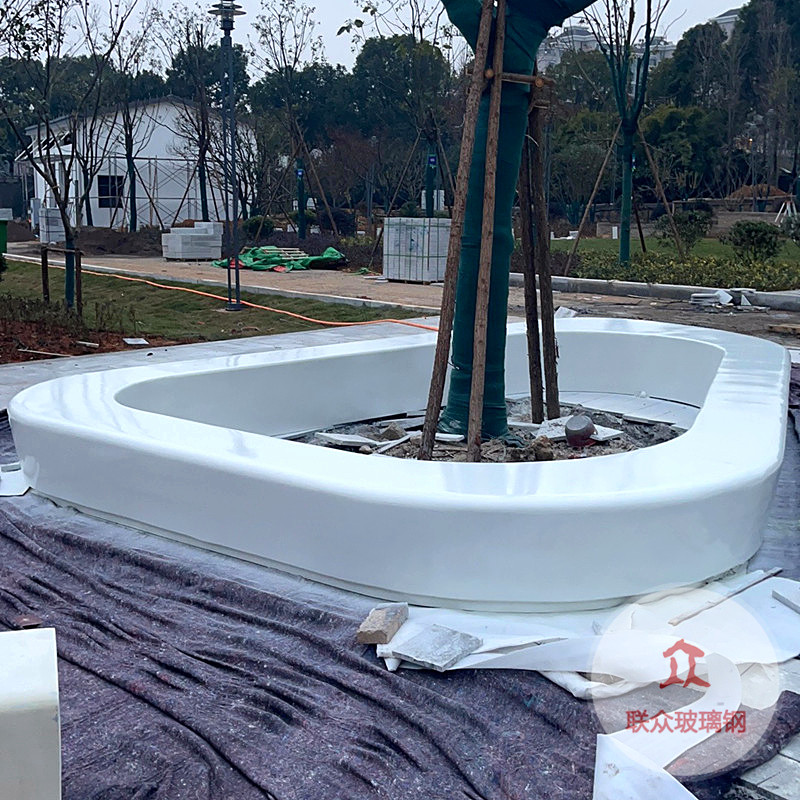 玻璃鋼休閑座椅雕塑純色異形裝飾擺件戶(hù)外公共景觀種植池座凳定制