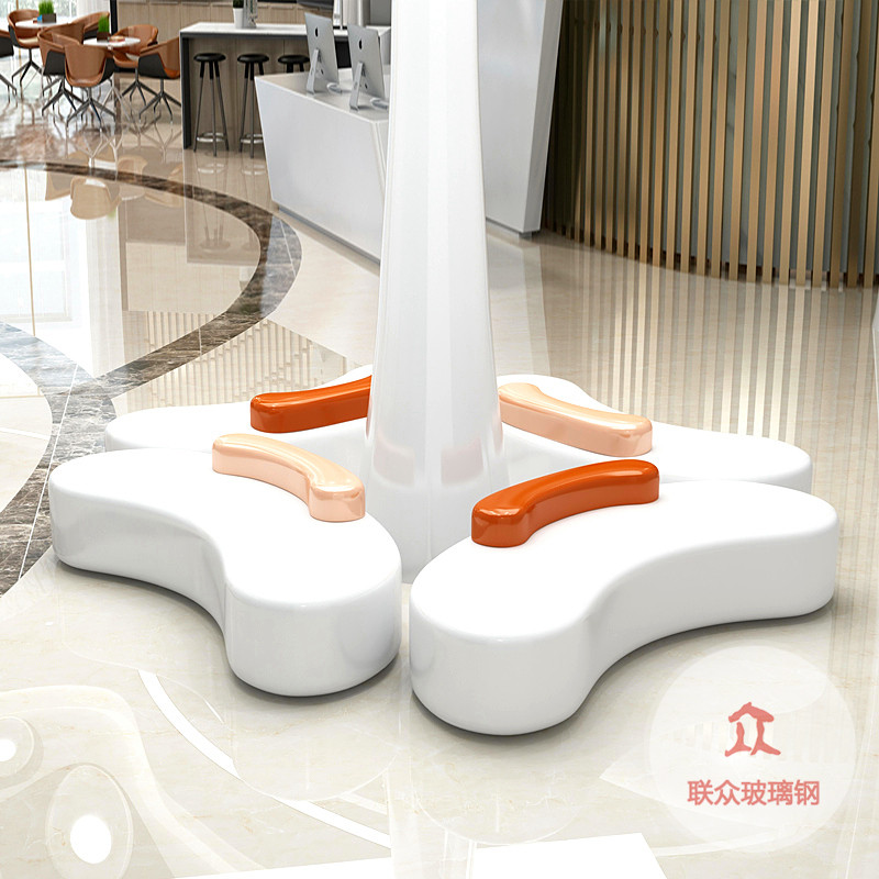 定制戶外園林商場(chǎng)公園公共區(qū)創(chuàng)意玻璃鋼休閑座椅坐凳異形樹(shù)池景觀